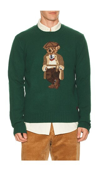 Wool Blend Head Of Charles Bear Sweater in Vintage Pine | Revolve Clothing (Global)