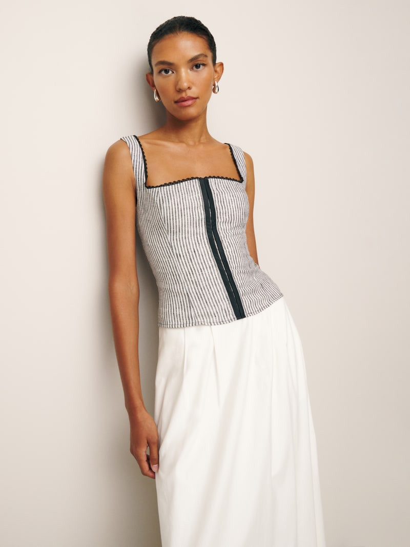 Tagliatelle Linen Top | Reformation (Global)