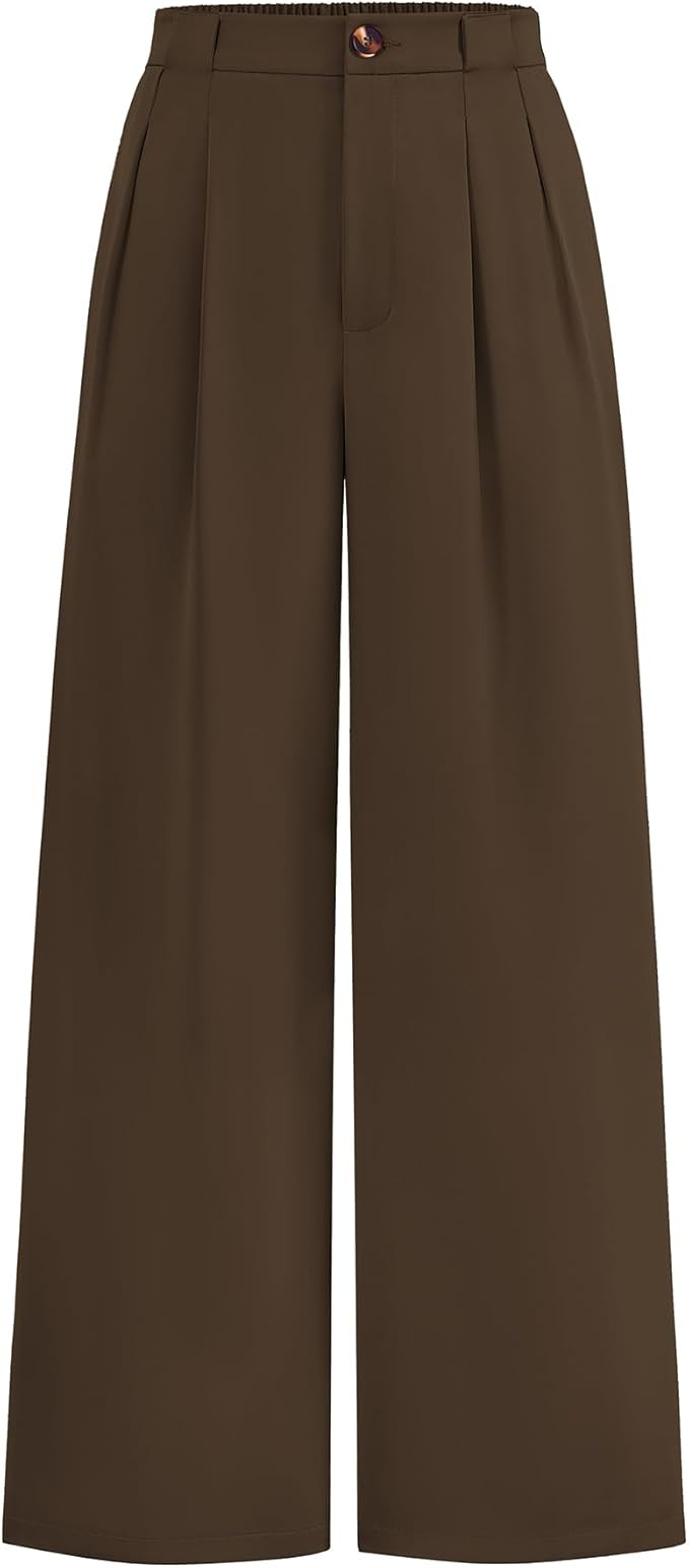 KIRUNDO Wide Leg Dress Pants for Women High Waisted Office Work Trousers Business Casual Slacks B... | Amazon (US)