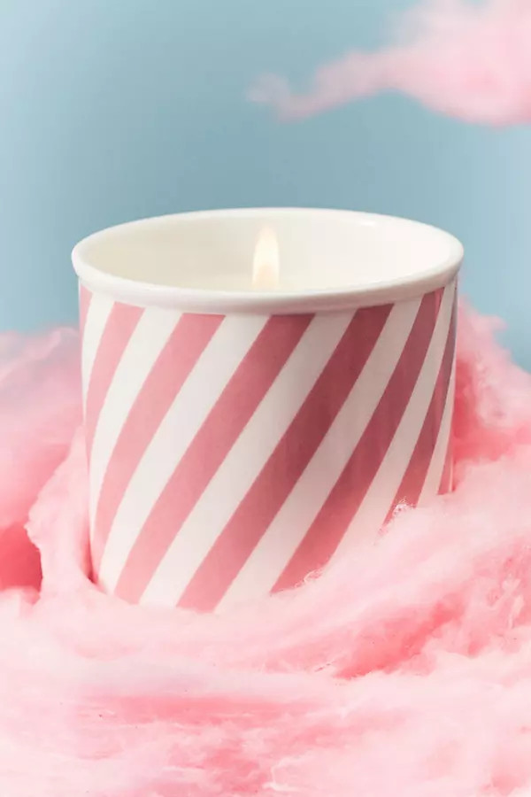 Gourmand Cotton Candy Ceramic Ice Cream Pint Candle | Anthropologie (US)