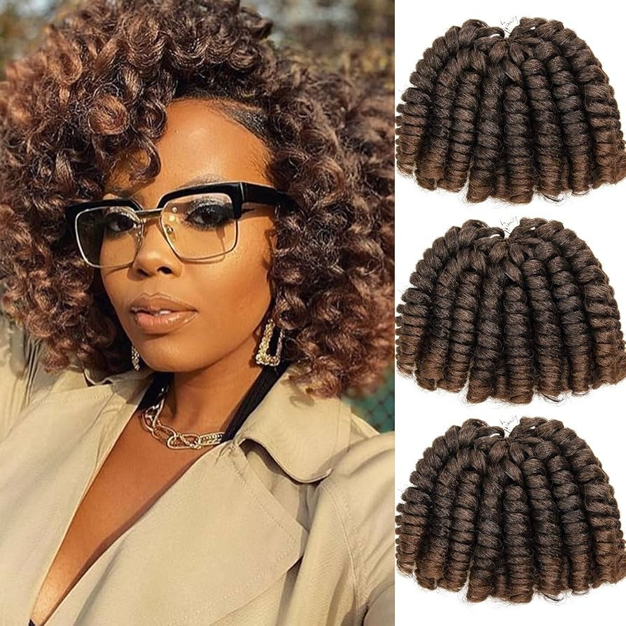 Jamaican Bounce Crochet Hair For Black Women 2X Ringlet Wand Curl Crochet Hair Braids Short Curly... | Amazon (US)