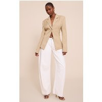 Almond Butter Open Cinched Waist Blazer | PrettyLittleThing US