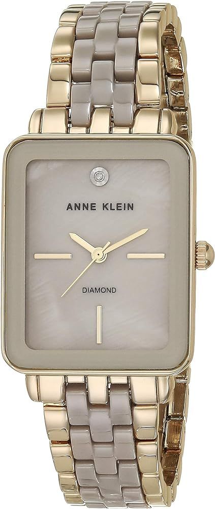 Anne Klein Women's Genuine Diamond Dial Ceramic Bracelet Watch | Amazon (US)