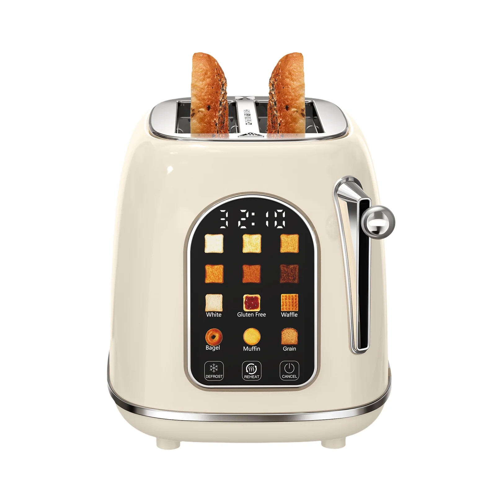 Mecity Easy Touch Screen Toaster 2 Slice – Retro Wide Slot Stainless Steel Toaster with Large D... | Walmart (US)