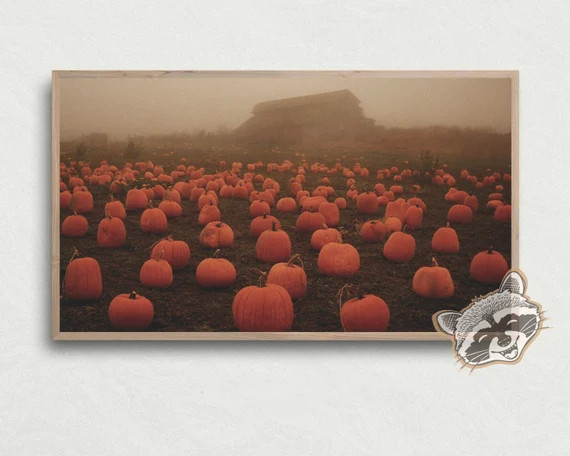 Pumpkin Patch Art  Halloween Frame TV Art  August  - Etsy | Etsy (US)