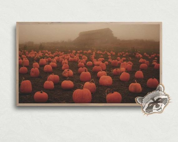Pumpkin Patch Art  Halloween Frame TV Art  August  - Etsy | Etsy (US)