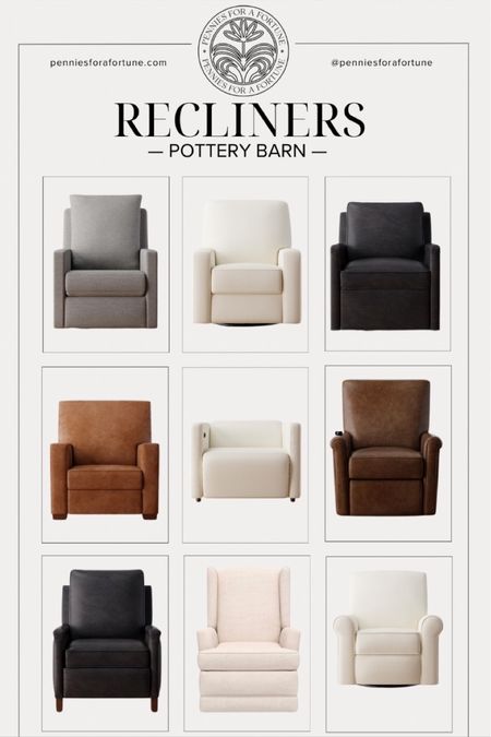 Pottery Barn has the most gorgeous recliners, a great selection of colors and materials 

#LTKsalealert #LTKfamily #LTKhome