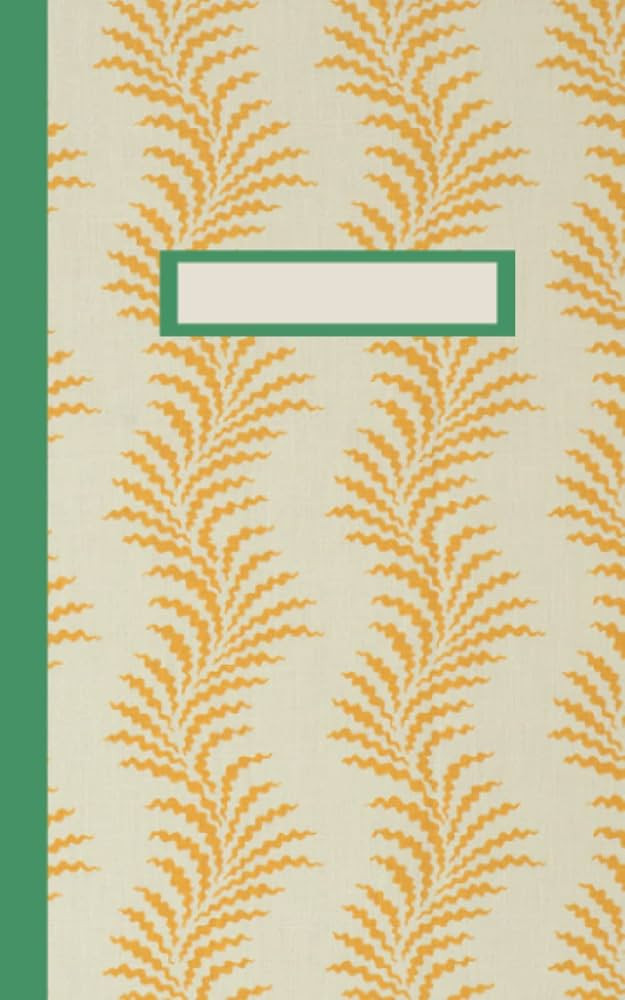 Lined Notebook/Journal Vintage Yellow Fern Botanical Style Pattern | Paperback journal, 120 pages... | Amazon (US)