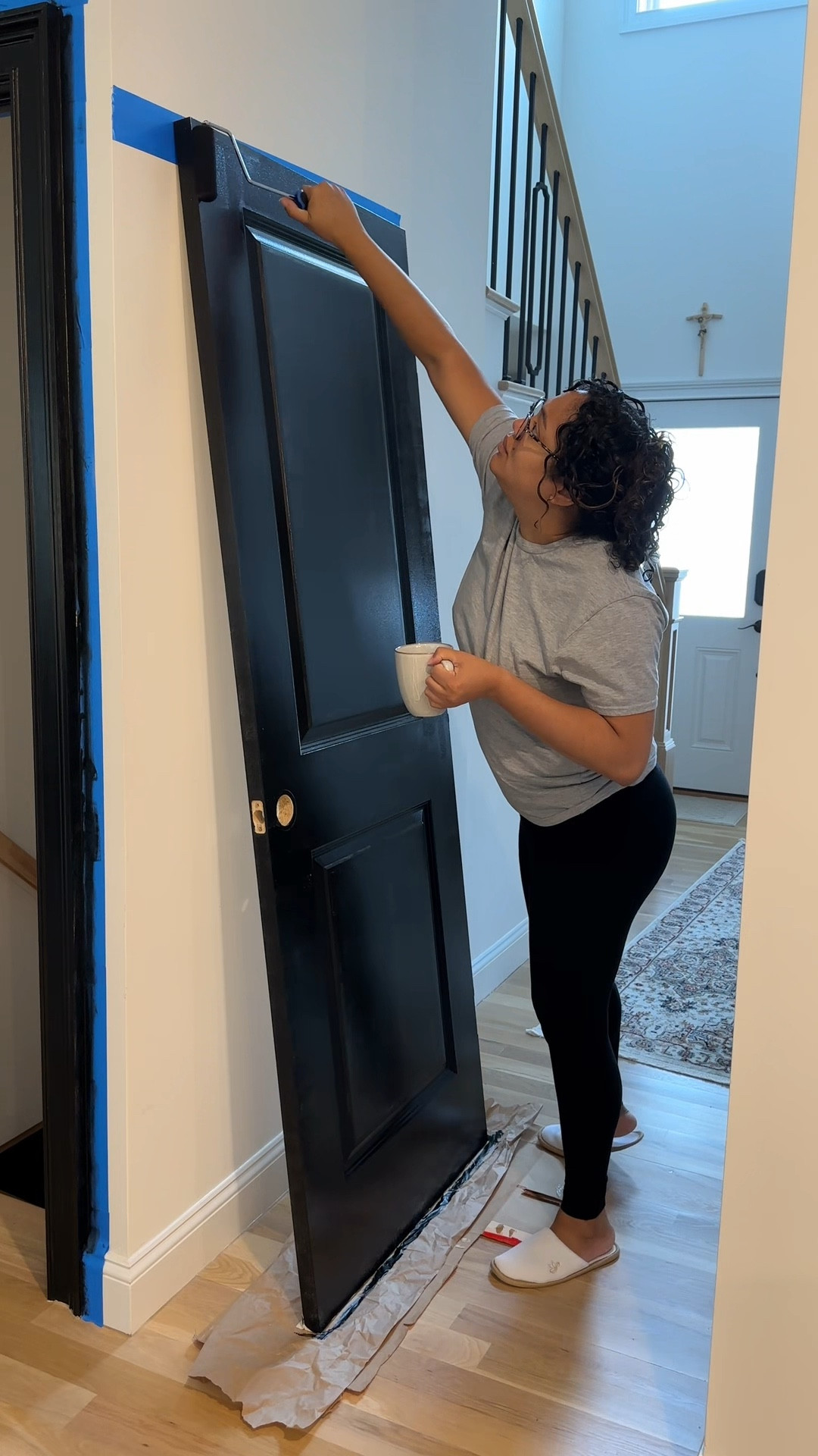 Trying something in my latest home DIY projects. We’re painting the doors black with none other than TriCorn Black! I’m excited to see how this turns out 