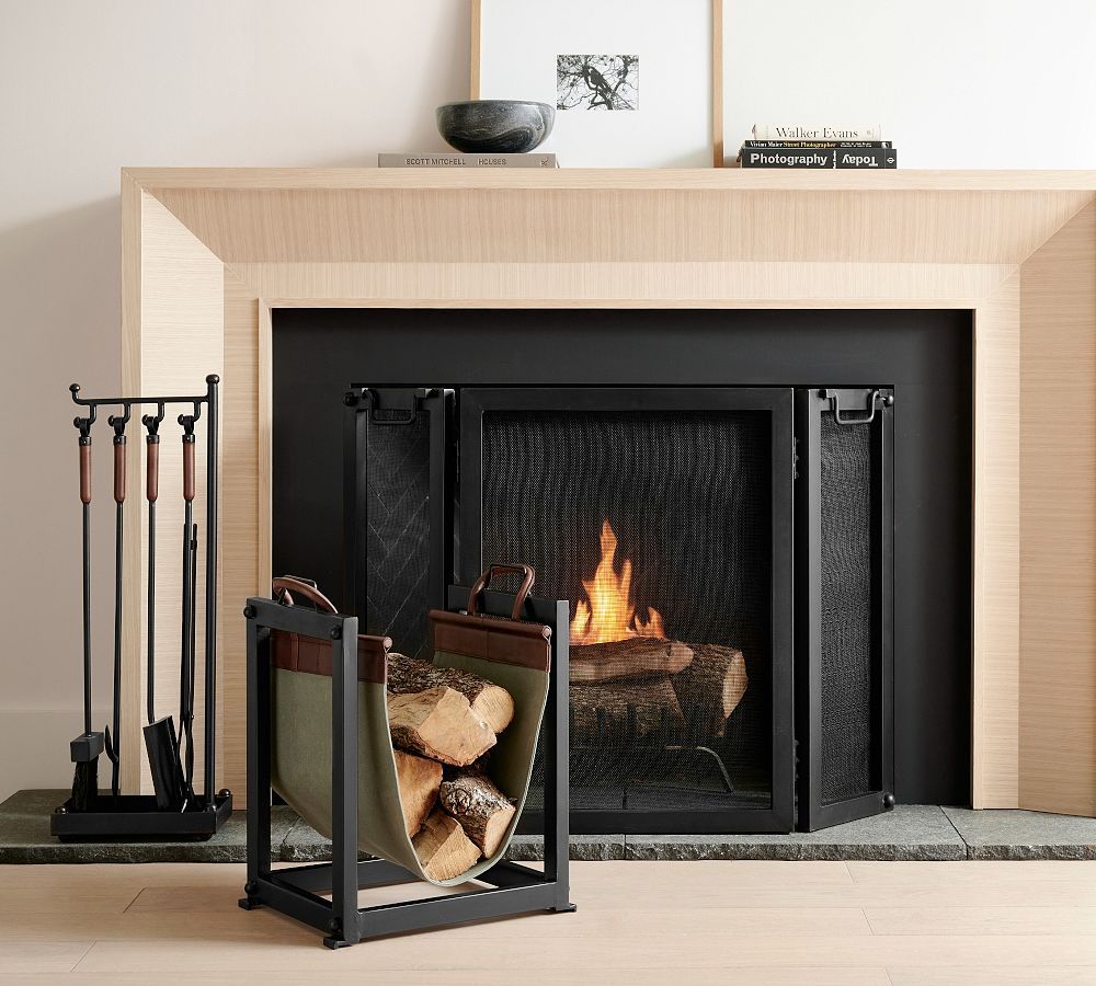 Industrial Fireplace Log Holder | Pottery Barn (US)