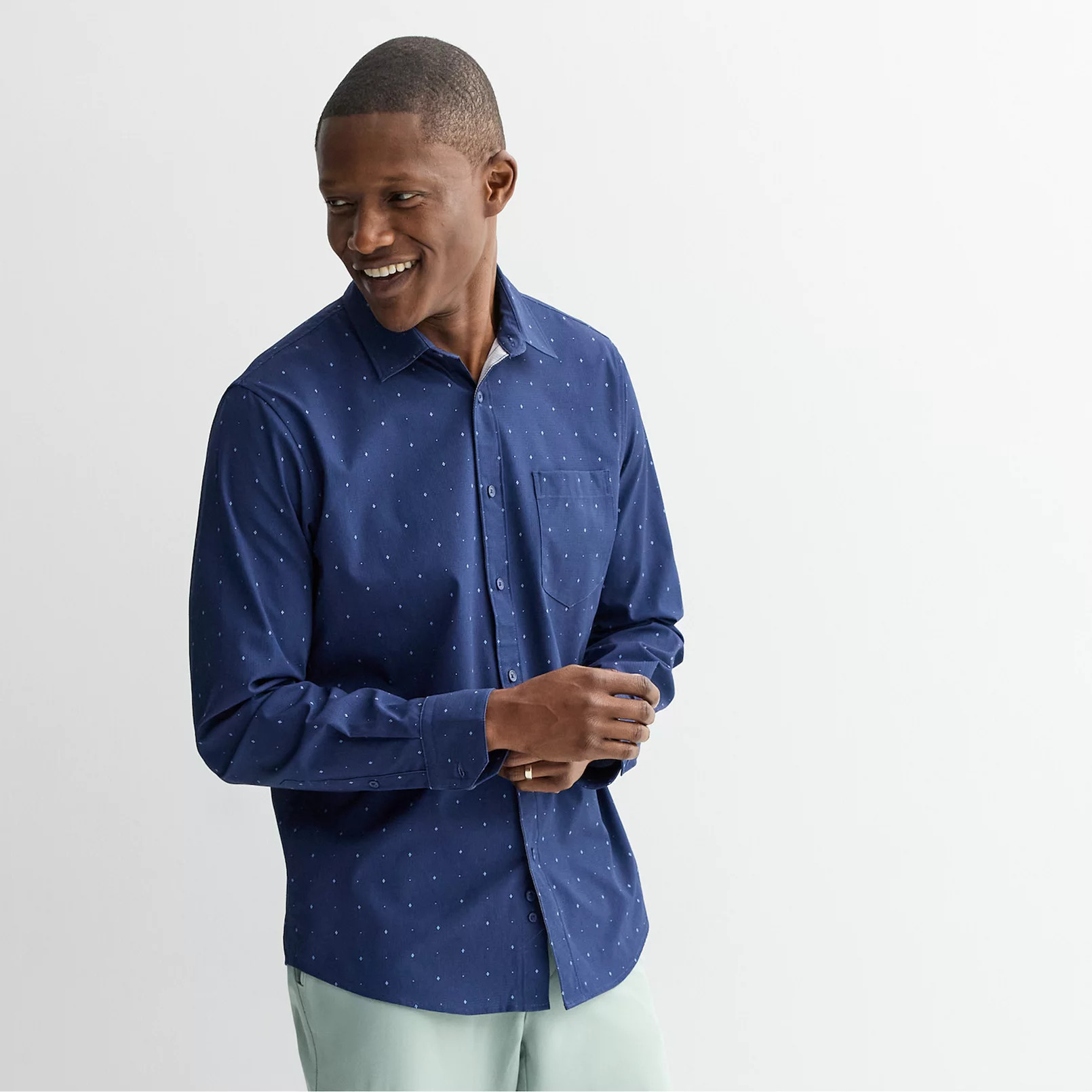 Men's FLX Tech Mesh Slim-Fit Long Sleeve Button-Down | Kohl's