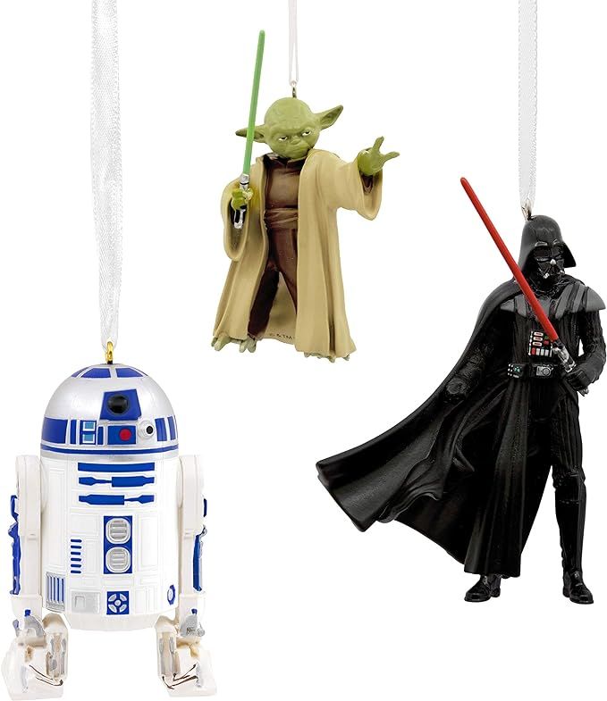 Hallmark Star Wars May the 4th Be With You, Darth Vader, Yoda and R2-D2 Christmas Ornaments, Set ... | Amazon (US)