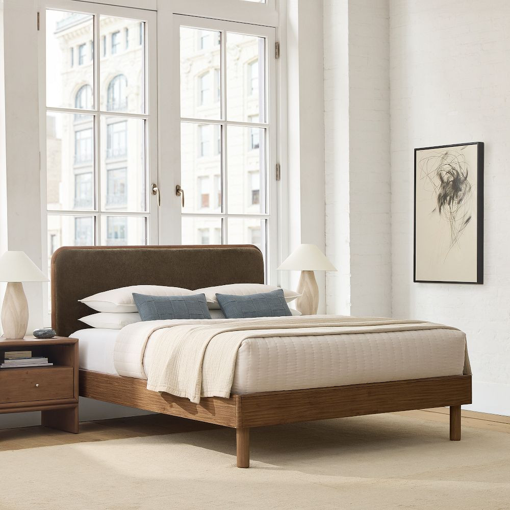 Miles Wood &amp; Upholstered Bed | West Elm (US)