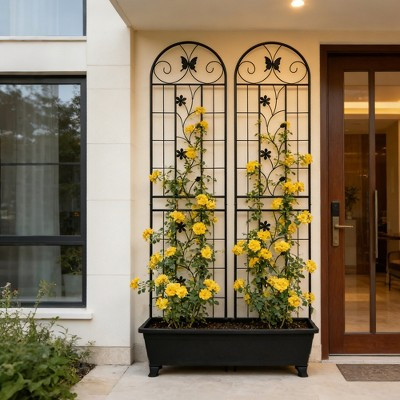 TIRAMISUBEST 2-Pack Metal Garden Trellis 86.7" x 19.7" – Heavy Duty Rustproof Support for Climbing Roses, Clematis & Vegetables – Outdoor Plant Screen | Target