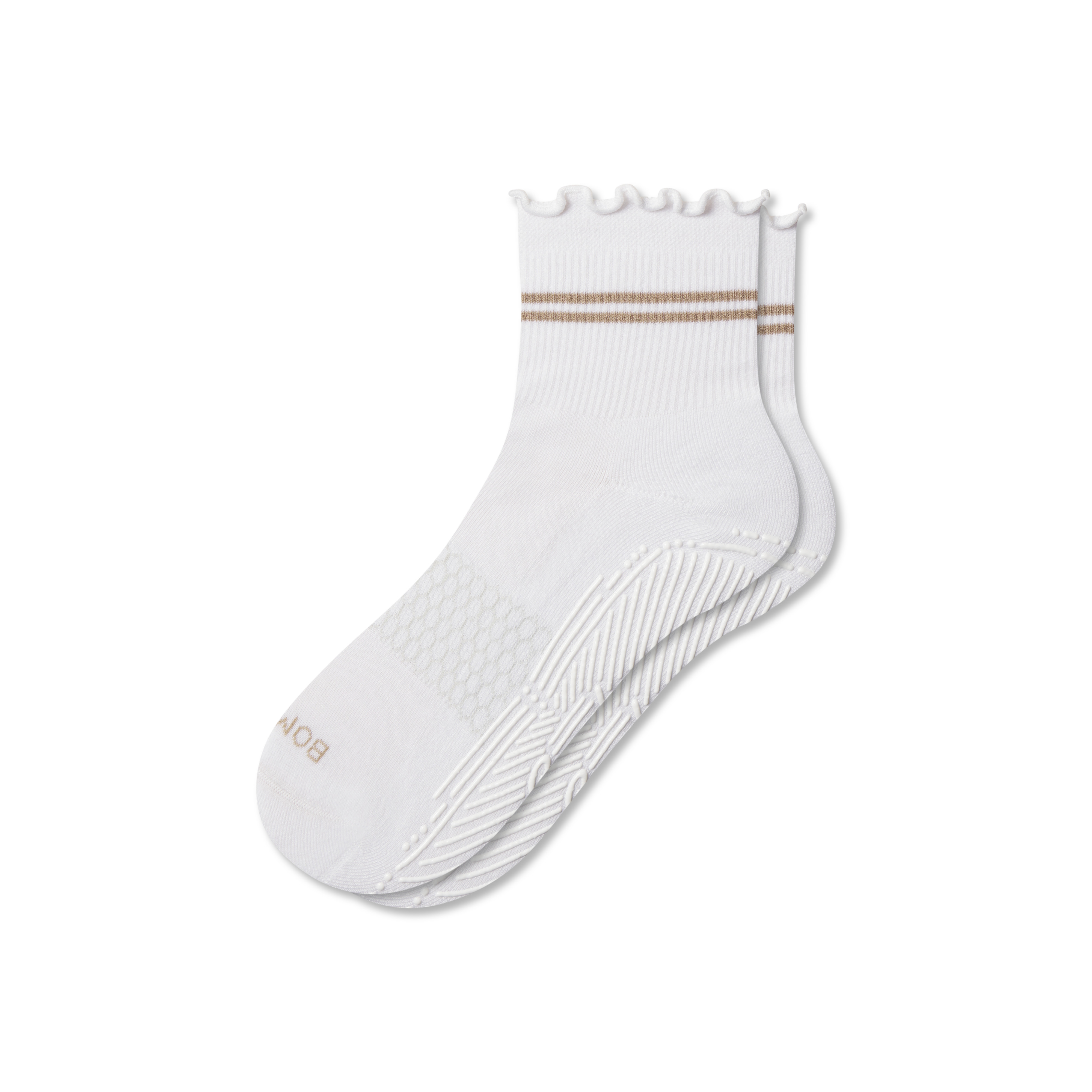 Women's Studio Gripper Quarter Socks - White - Small - Cotton Blend - Bombas | Bombas