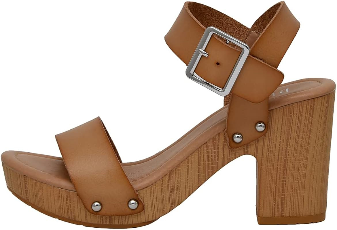 Dunes Women's Sydney Faux Wood Sandal +Memory Foam Insole & LiteSole Technology | Amazon (US)