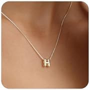 Bubble Gold Letter Necklace for Women, 14k Gold Plated Balloon Initial Necklace, Dainty Gold Neck... | Amazon (US)