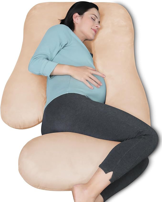Pregnancy Pillows for Sleeping - U Shaped Full Body Maternity Pillow with Removable Cover - Suppo... | Amazon (US)