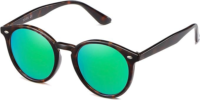 SOJOS Classic Retro Round Polarized Sunglasses for Women Men SJ2069 ALL ME | Amazon (US)