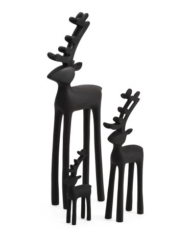 Set Of 3 Matte Resin Deer Set | TJ Maxx