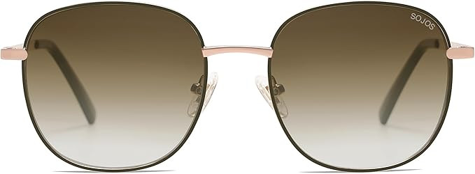 SOJOS Classic Trendy Square Sunglasses for Women Men Cute Big Frame Gold Shades SJ1137 | Amazon (US)