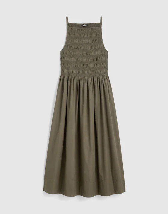 Smocked High-Neck Midi Dress | Madewell