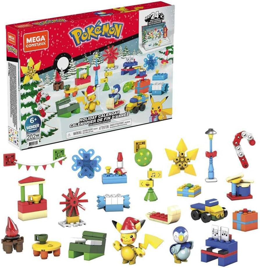 MEGA Pokémon Building Toys Set, Holiday Calendar with 202 Pieces, 2 Poseable Characters and Acce... | Amazon (US)