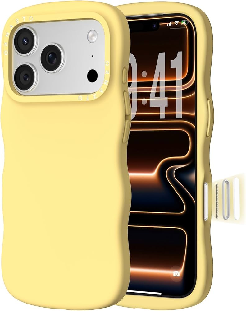 ORNARTO for iPhone 17 Pro Case 6.3", Wavy Liquid Silicone Shockproof Drop Protection Cover with C... | Amazon (US)