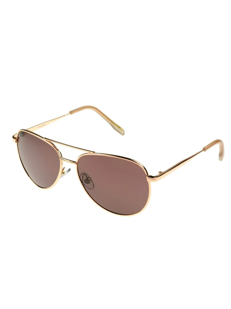 Foster Grant Women's Polarized Aviator Sunglasses, Rose Gold - Walmart.com | Walmart (US)