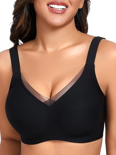 Gailife Crossover Bras for Women No Underwire Wireless Bralettes Seamless Supportive T Shirt Everyday Bras-Black,XL | Amazon (US)