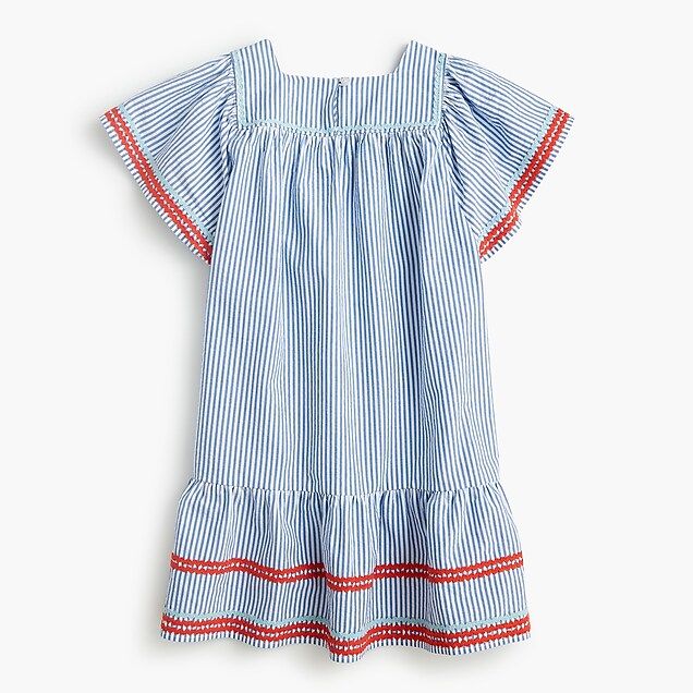 Girls' rickrack-trimmed dress in seersucker | J.Crew US