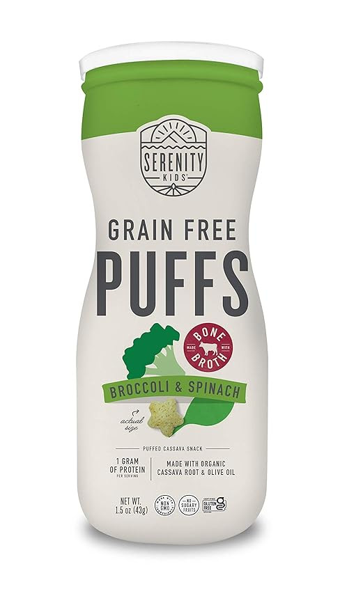 SERENITY KIDS Broccoli & Spinach Bone Broth Puffs, 1.5 OZ | Amazon (US)