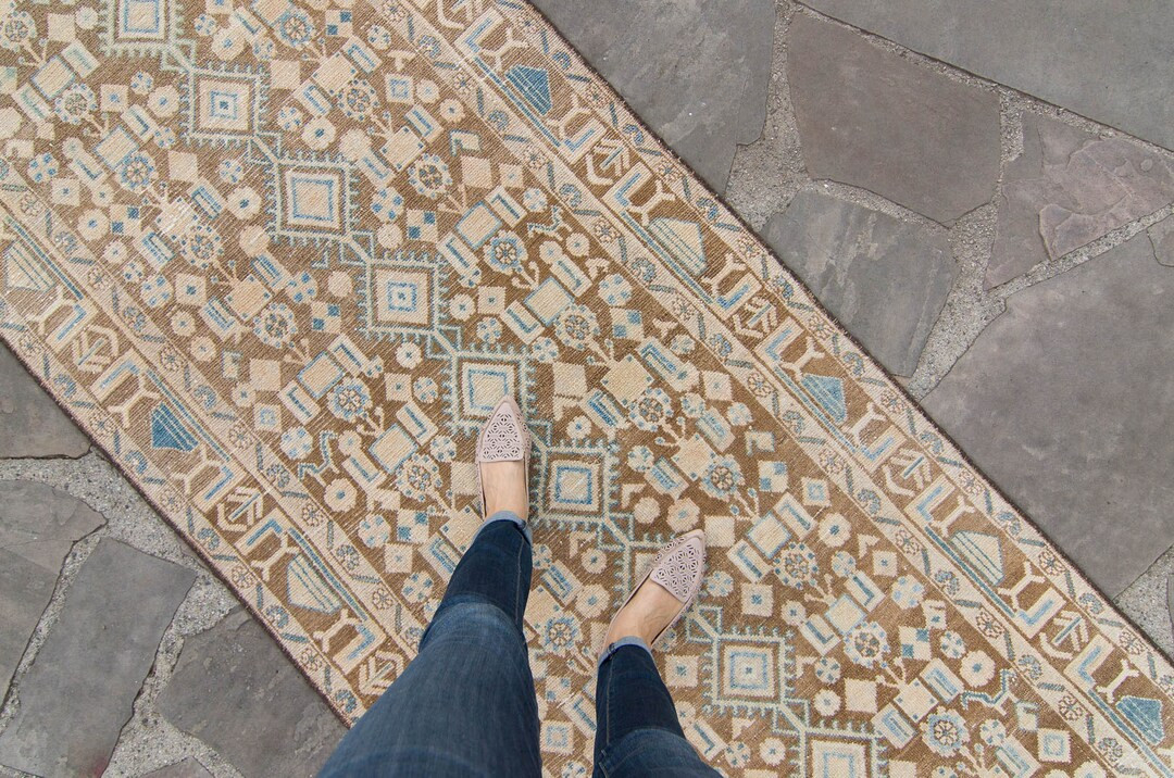 Vintage 37 X 1211 Runner Allover Geometric Floral Browns - Etsy | Etsy (US)