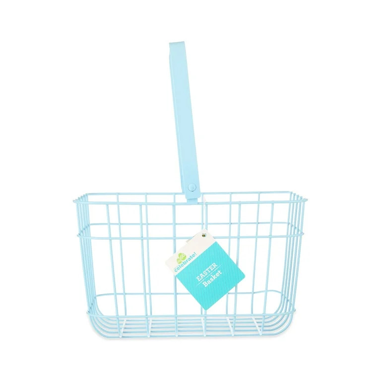 Way To Celebrate Easter Light Blue Wire Basket | Walmart (US)