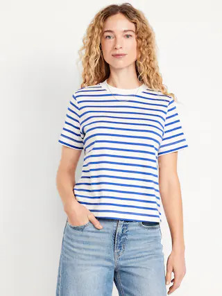 Heavyweight Striped Crew-Neck T-Shirt | Old Navy (CA)