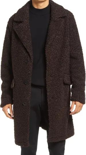 Karl Lagerfeld Paris Faux Shearling Topcoat | Nordstrom | Nordstrom