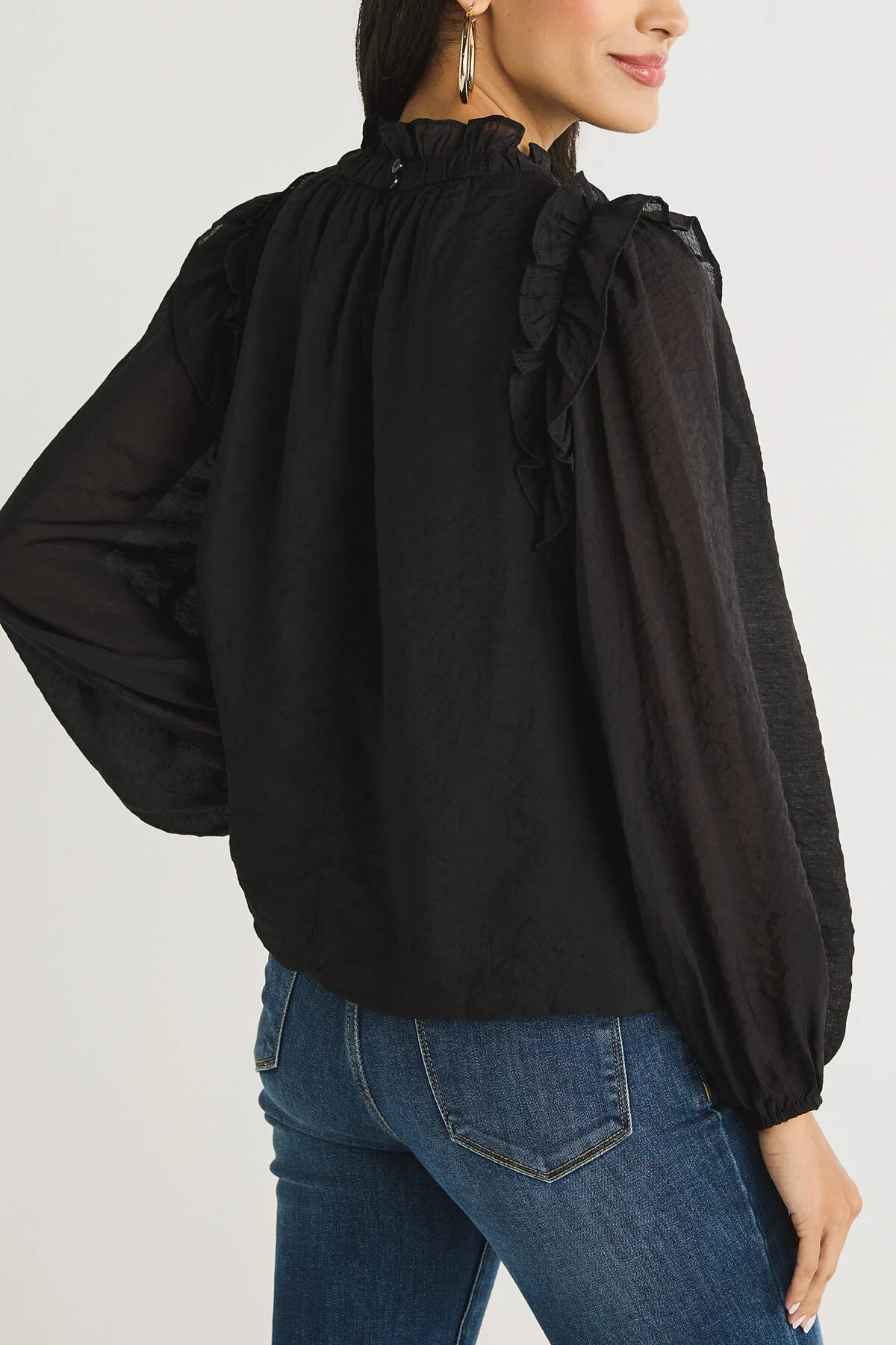 &amp; Merci Ruffled Balloon Sleeve Top | Social Threads