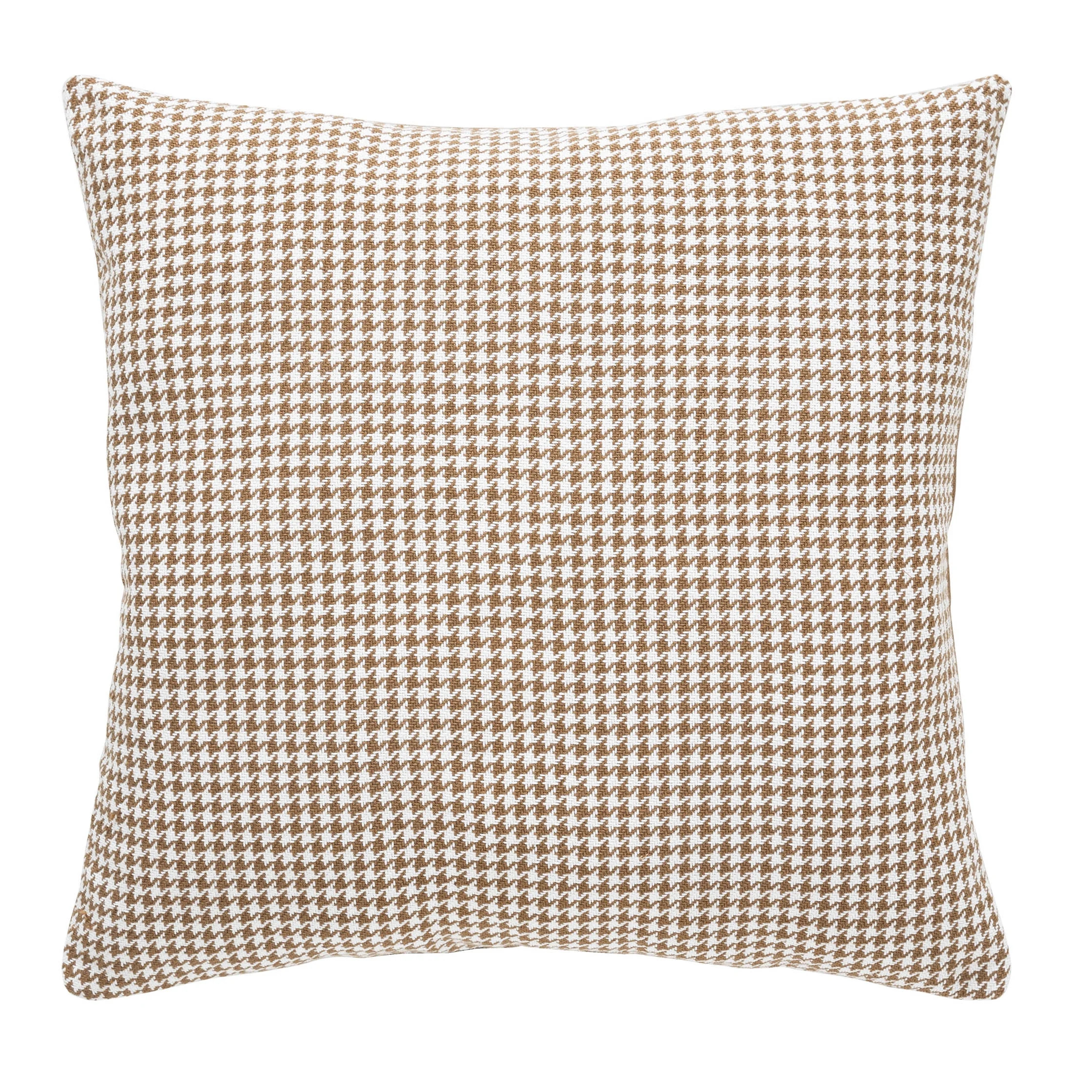 Mainstays 18" x 18" Brown Houndstooth Woven Decorative Pillow | Walmart (US)