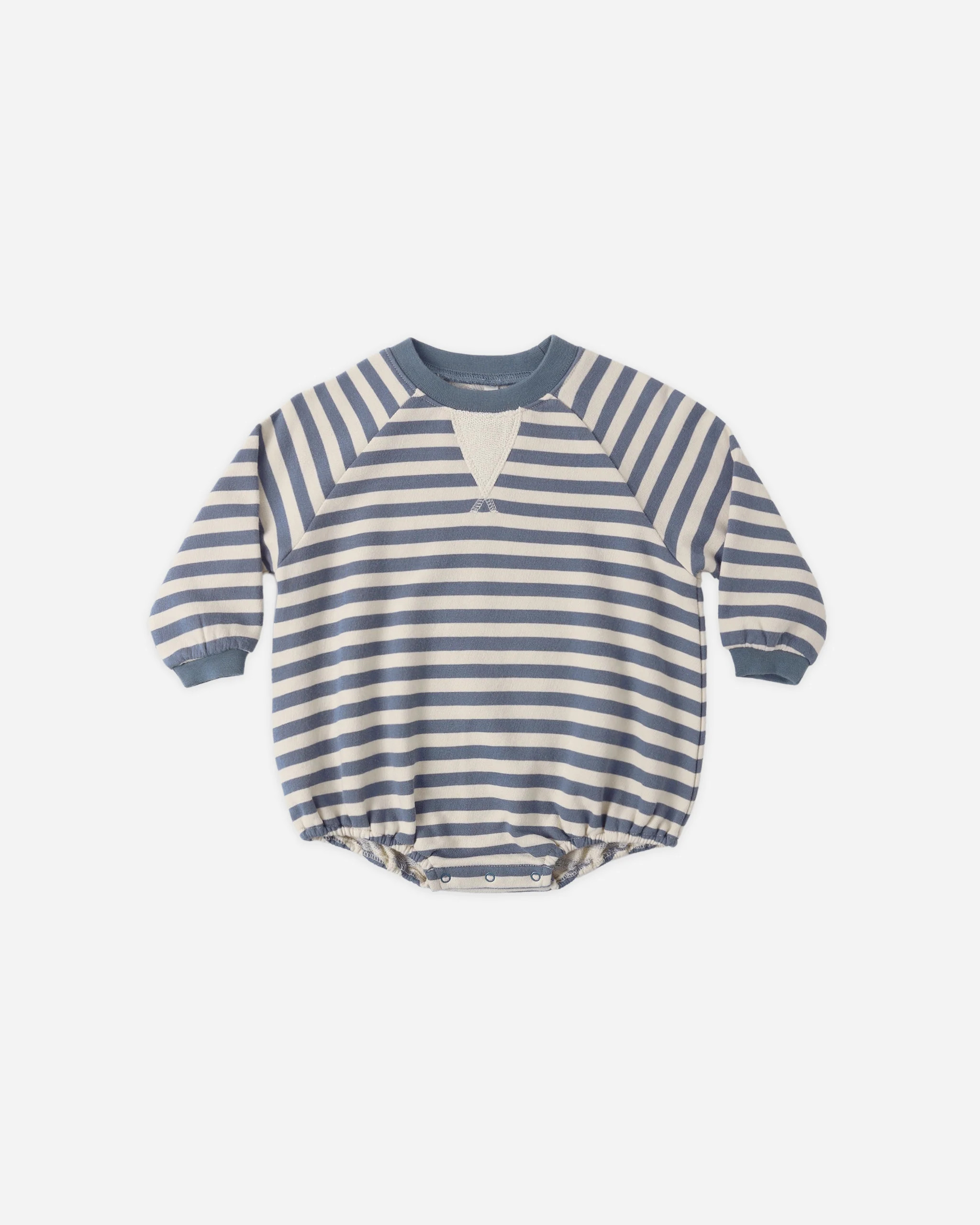 Crewneck Romper Marine Stripe | Rylee + Cru