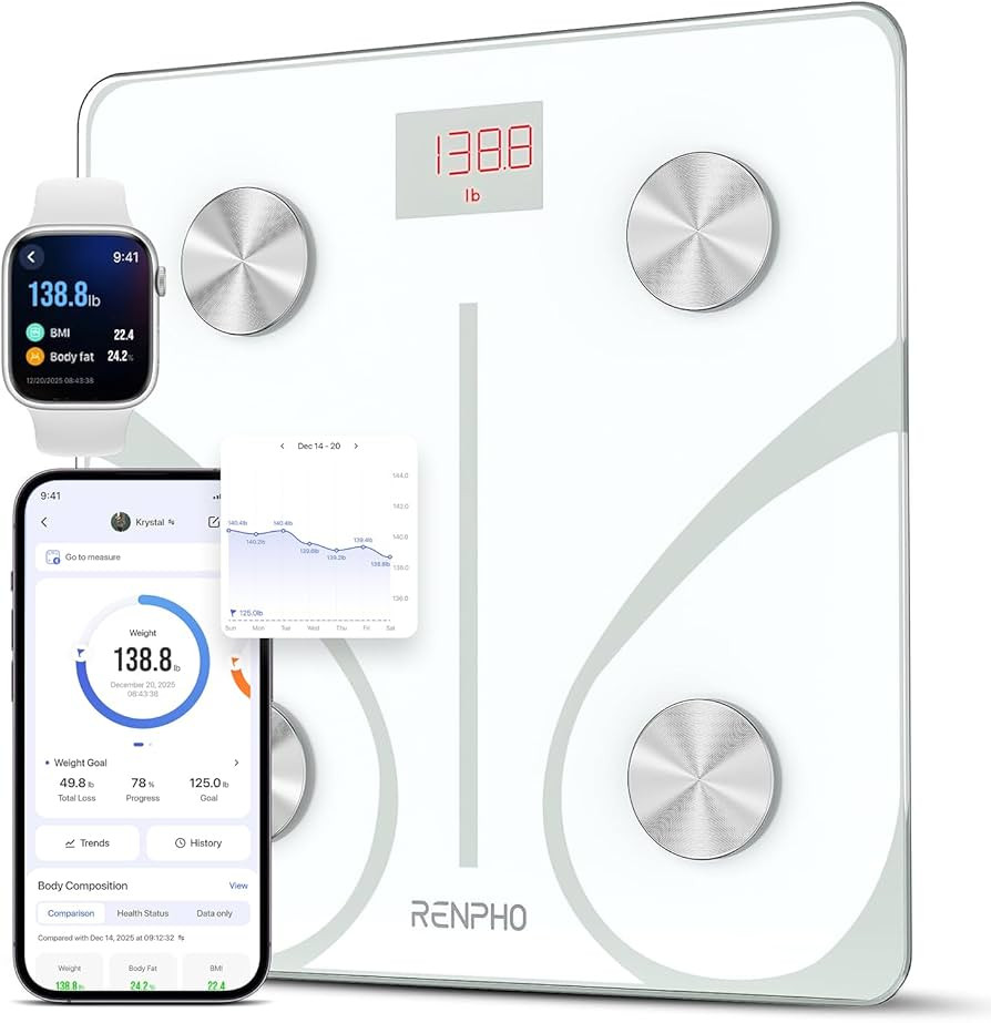 RENPHO Smart Scale for Body Weight, FSA&HSA Eligible, Digital Bathroom Scale BMI Weighing Bluetoo... | Amazon (US)