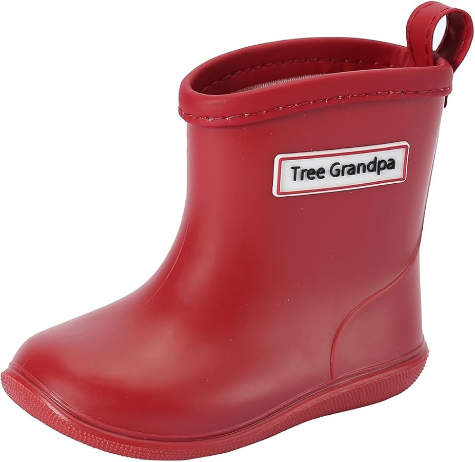 Tree Grandpa Toddler Rain Boots for Boys Girls Waterproof Baby Kids Rain Boots With Easy-on | Amazon (US)