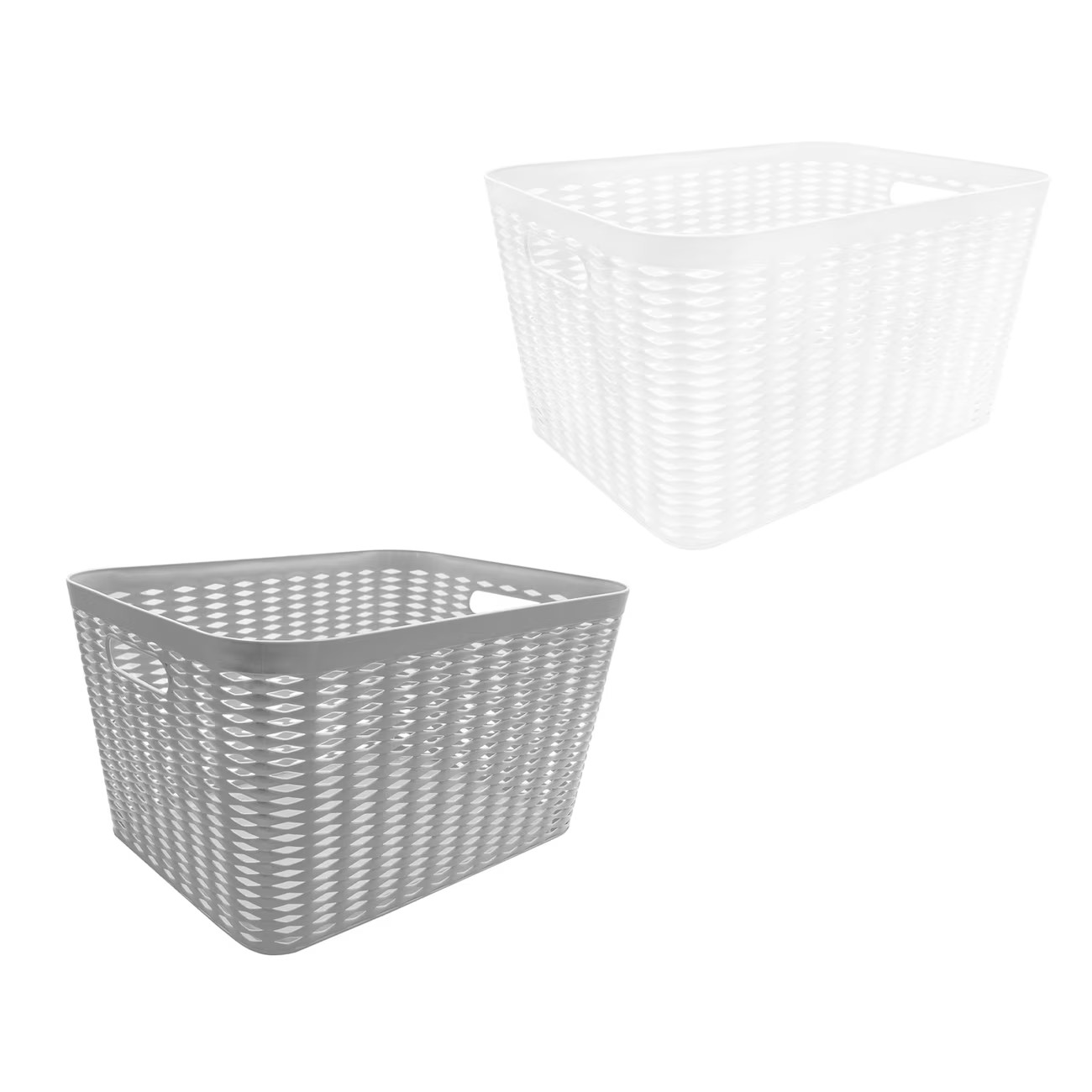Stylish Deep Plastic Storage Bin with Decorative Pattern, 1 ct. | DollarTree