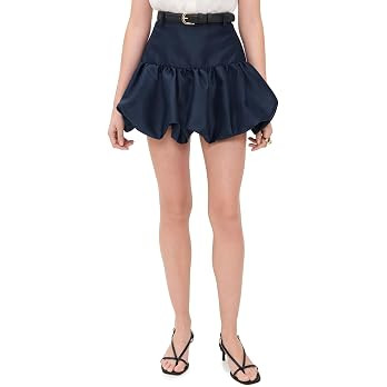 Self Portrait Women's Taffeta Belted Bubble Skirt | Amazon (US)