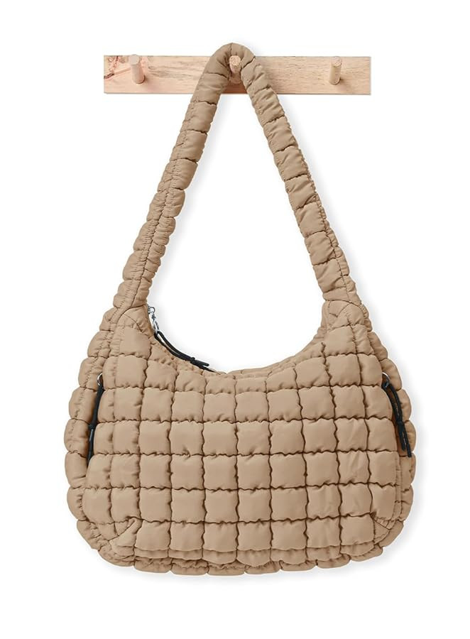 Womens' Lightweight Quilted Carryall GYM Tote Bag Puffer Crossbody Bag Soft Puffy Boho Handbags B... | Amazon (US)