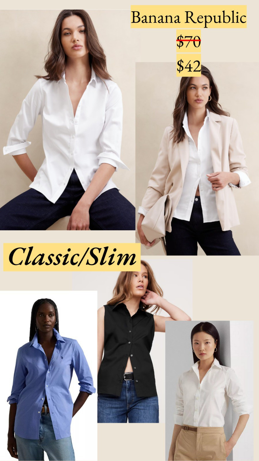 If you're layering a shirt under a sweater, a slender blazer or a fitted lady jacket, you'll want it to be more fitted. Or even in a stretch fabric (I think stretch fabrics can look frumpy if they're the one layer).

#LTKStyleTip #LTKWorkwear #LTKFindsUnder100