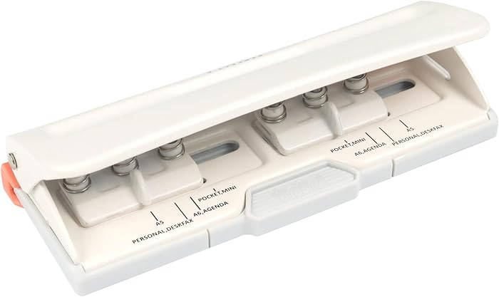 Bira Craft Adjustable 6 Hole Punch, Off White, 8 Sheet Capacity, Mini/Pocket A3/ A4 / A5 / A6 / A... | Amazon (US)