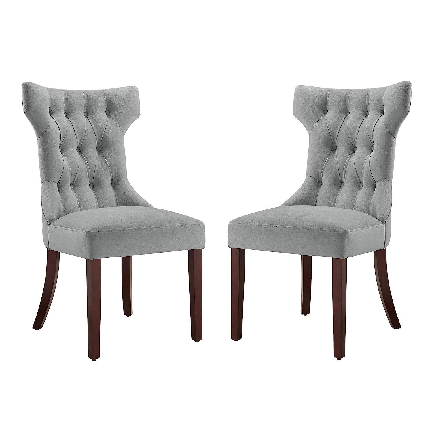 Dorel Living DA6090-PL Clairborne Upholstered dining chair, set of 2, Gray | Amazon (US)