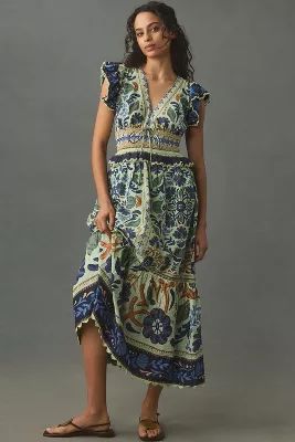Farm Rio Ocean Tapestry Sleeveless Maxi Dress | Anthropologie (US)