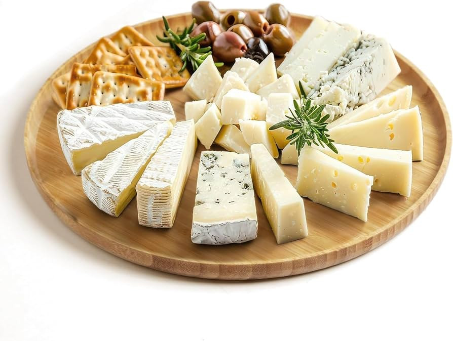 Premium Bamboo Round Tray - Natural Multipurpose Wood Serving Platter for Grilling, BBQ, Tea, Cof... | Amazon (US)