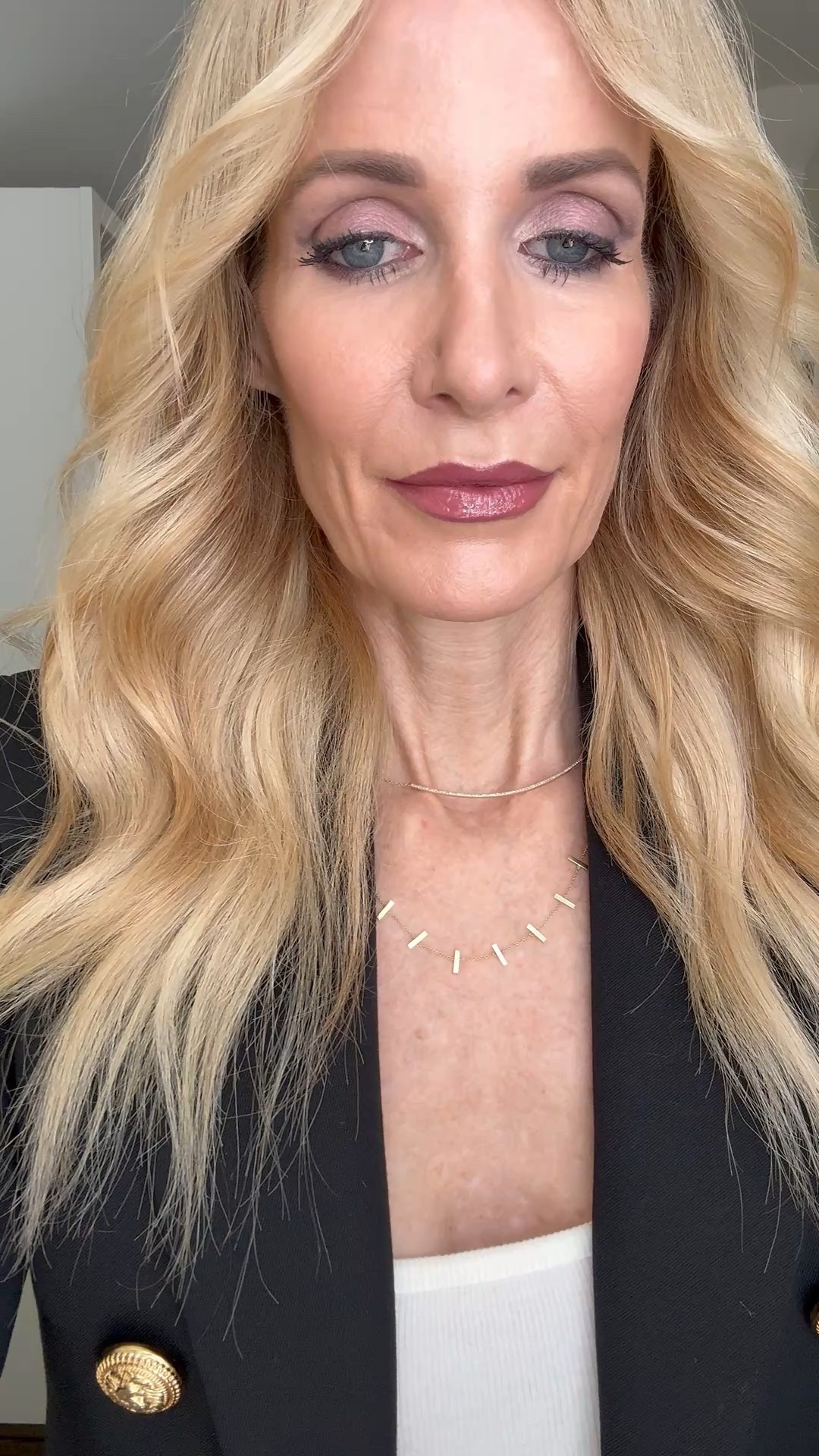 This Balmain blazer is a forever classic and still one of the most flattering pieces in my closet. The strong shoulders and cinched waist create that beautiful hourglass shape, while the luxe gold buttons elevate even the simplest outfit. I love it styled with FRAME Essential jeans and a white tank for an easy, polished everyday look that never feels overdone. I linked my exact blazer and a great for-less option if you want the look without the splurge. I’m wearing a size 34 in the blazer. 

 #LTKdayinmylife #LTKOver40 #LTKPetite